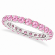 Lab Pink Sapphire Eternity Ring Anniversary Band 14k White Gold (1.07ct)