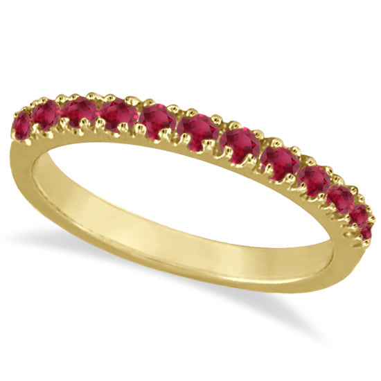 IR689 natural ruby 14k yellow gold 2 mm band — main