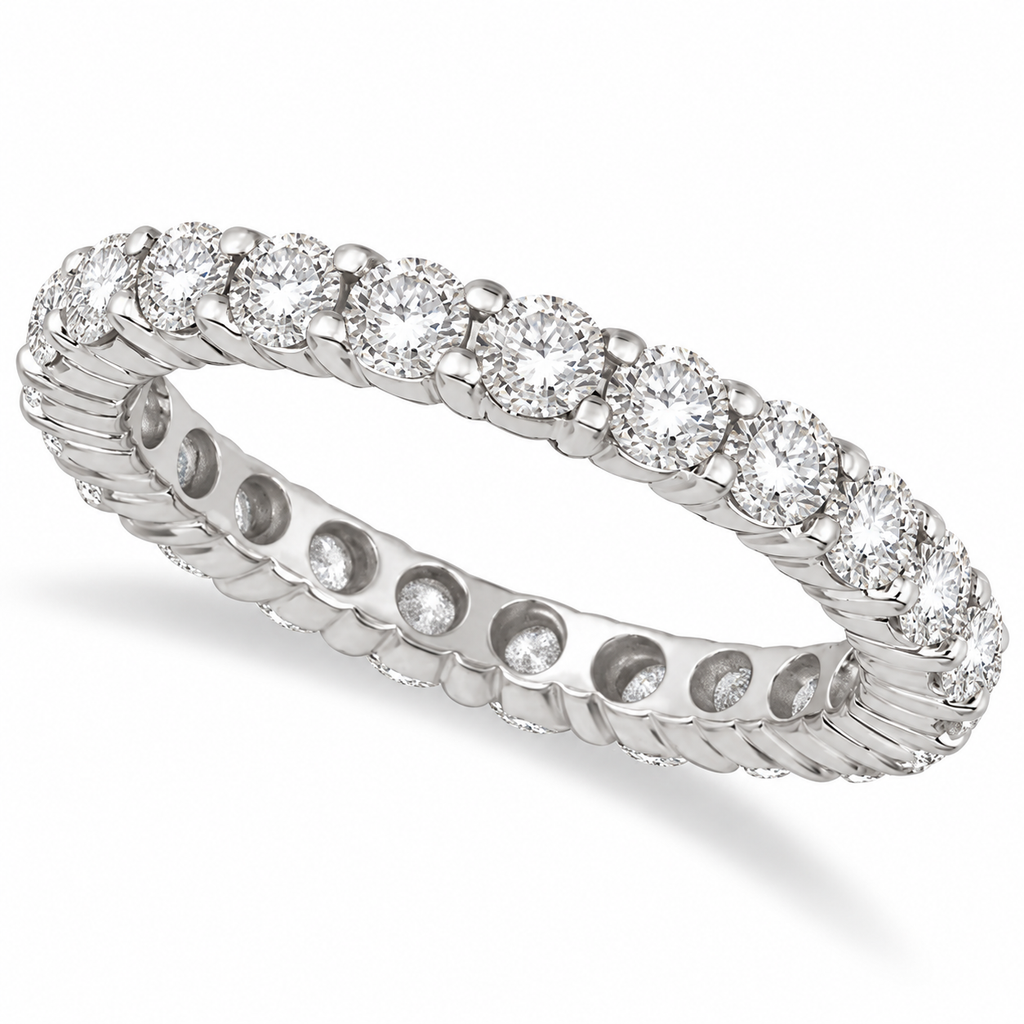 Diamond eternity wedding band in 18k white gold, main product view