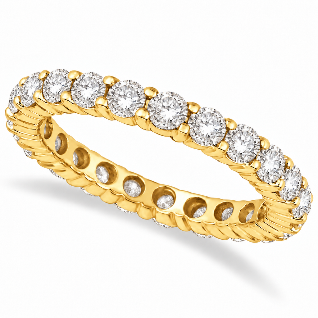 Diamond eternity wedding band in 18k yellow gold, main product view