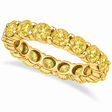 Fancy Canary Yellow Diamond Eternity Ring Band 18k Yellow Gold (3.00ct)