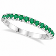 Half-Eternity Pave-set Emerald Stacking Ring 14k White Gold (0.95ct)