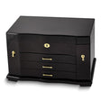 Walnut Burl Jewelry Box w 3 Pull-out Drawers & 2 Swing-out Doors