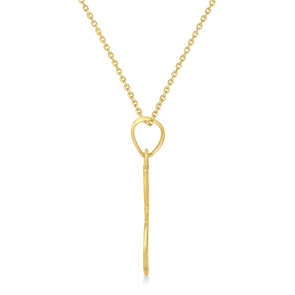 Double Tennis Racket Charm Pendant Necklace 14K Yellow Gold