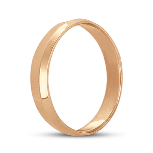 Knife Edge Wedding Ring Band Comfort-Fit 14k Rose Gold (4mm)