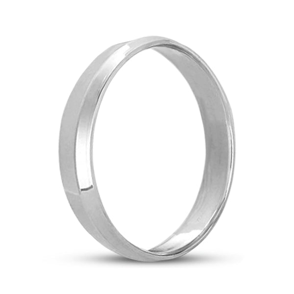 Knife Edge Wedding Ring Band Comfort-Fit 14k White Gold (4mm)