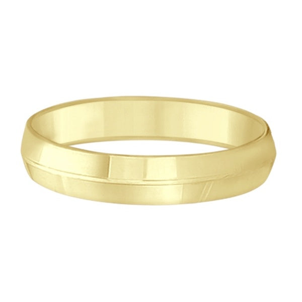 Knife Edge Wedding Ring Band Comfort-Fit 14k Yellow Gold (5mm)