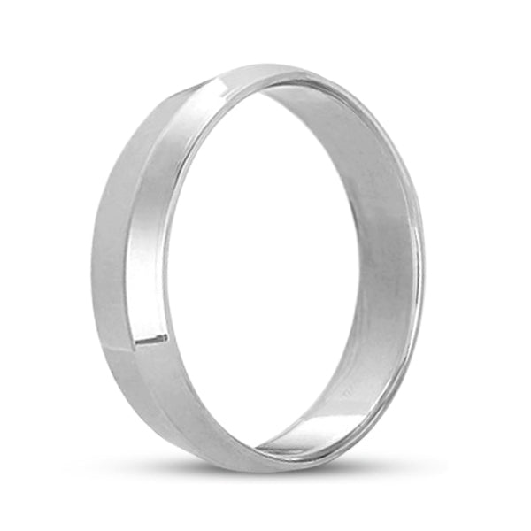 Knife Edge Wedding Ring Band Comfort-Fit Palladium (5mm)