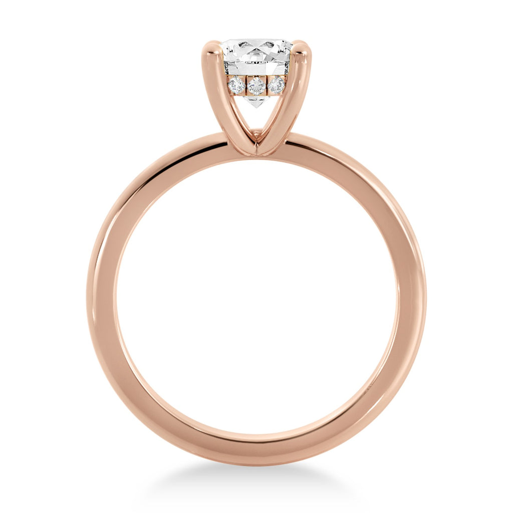 Diamond Hidden Halo Solitaire Engagement Ring 14k Rose Gold (0.06ct)