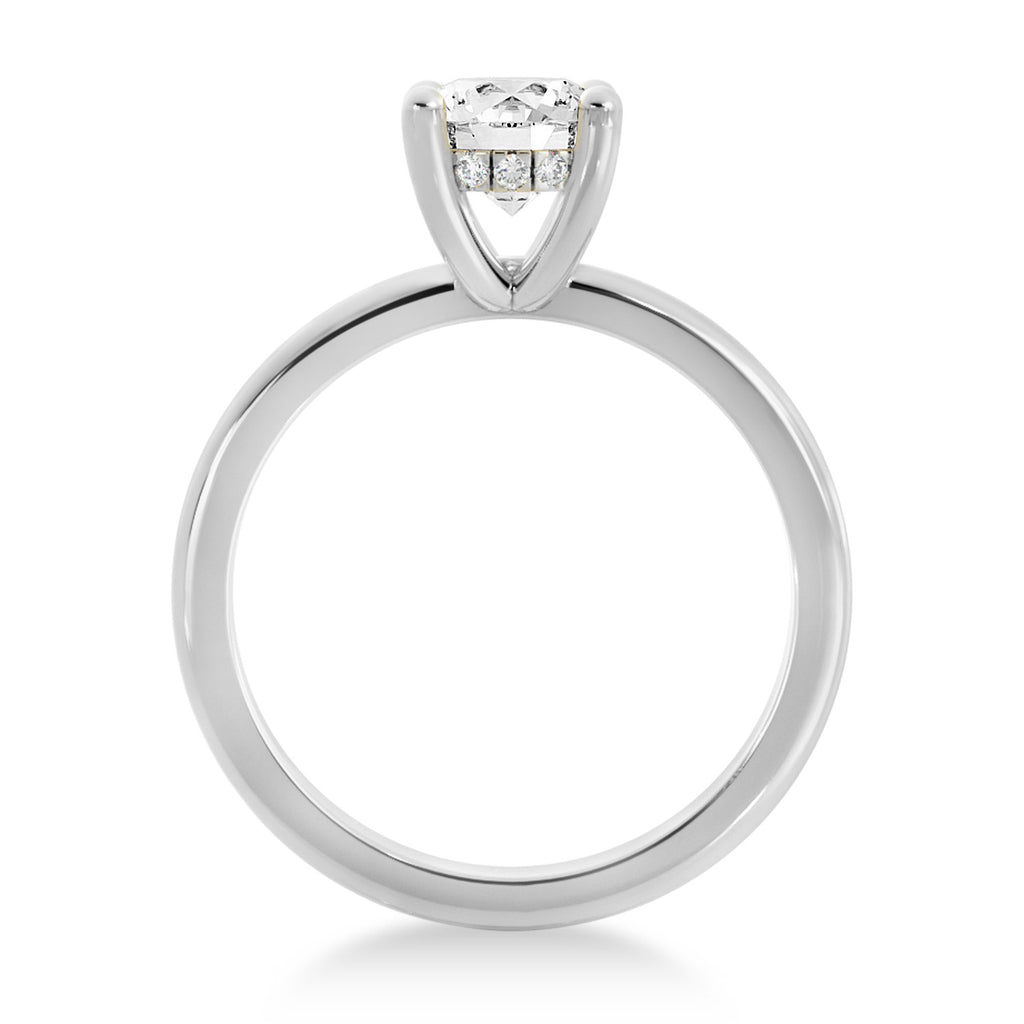 Diamond Hidden Halo Solitaire Engagement Ring 18k White Gold (0.06ct)