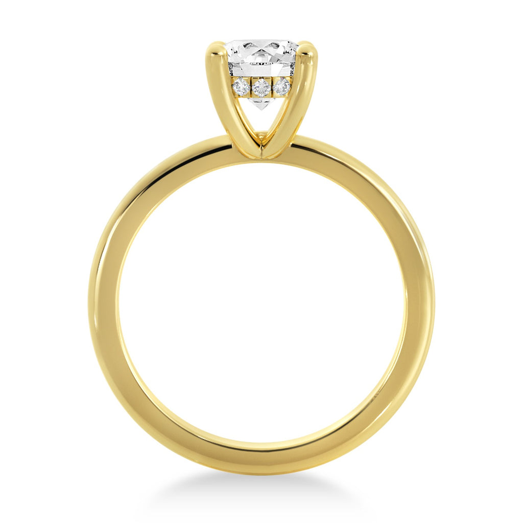 Lab Diamond Hidden Halo Solitaire Engagement Ring 14k Yellow Gold (0.06ct)