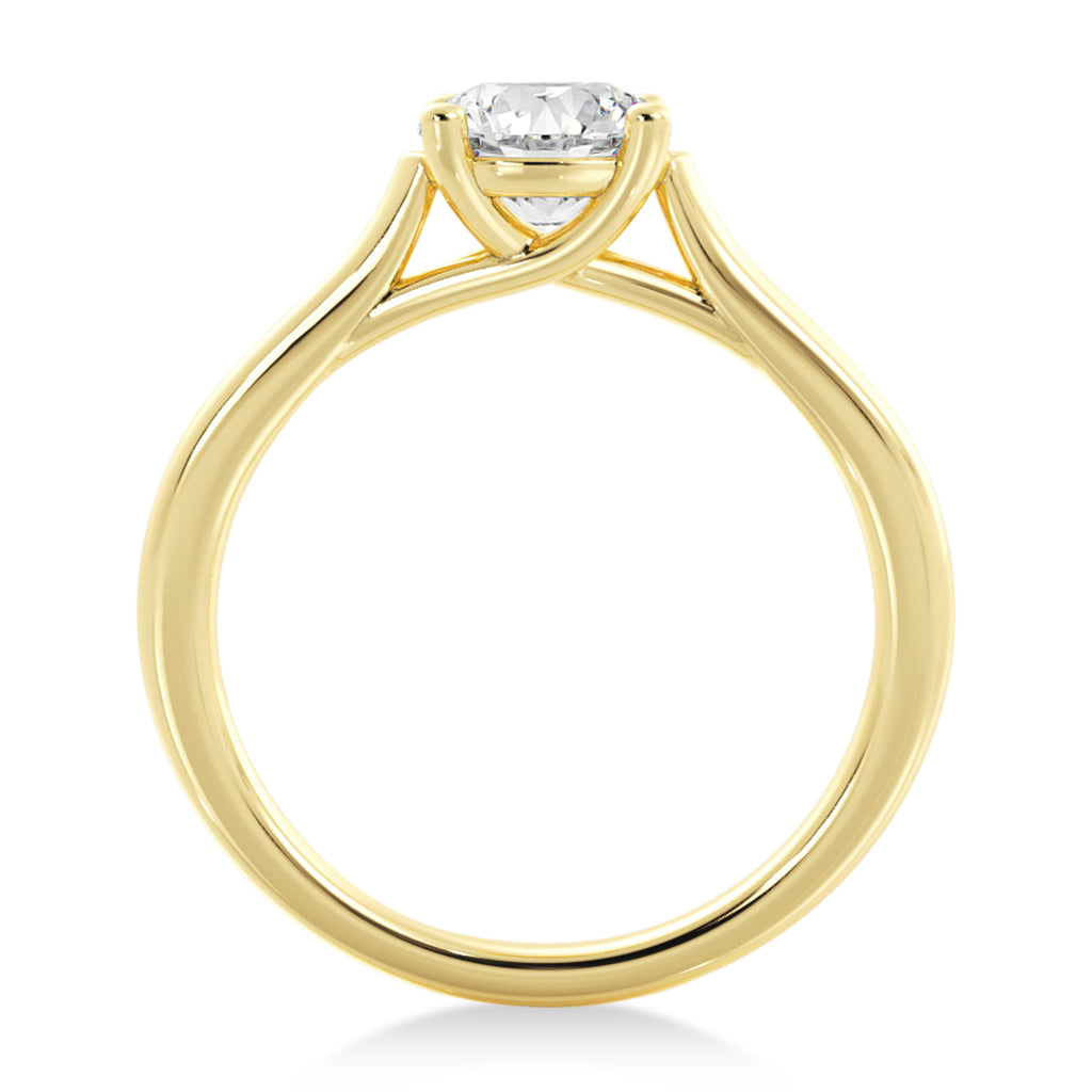 Trellis Solitaire Engagement Ring 14k Yellow Gold