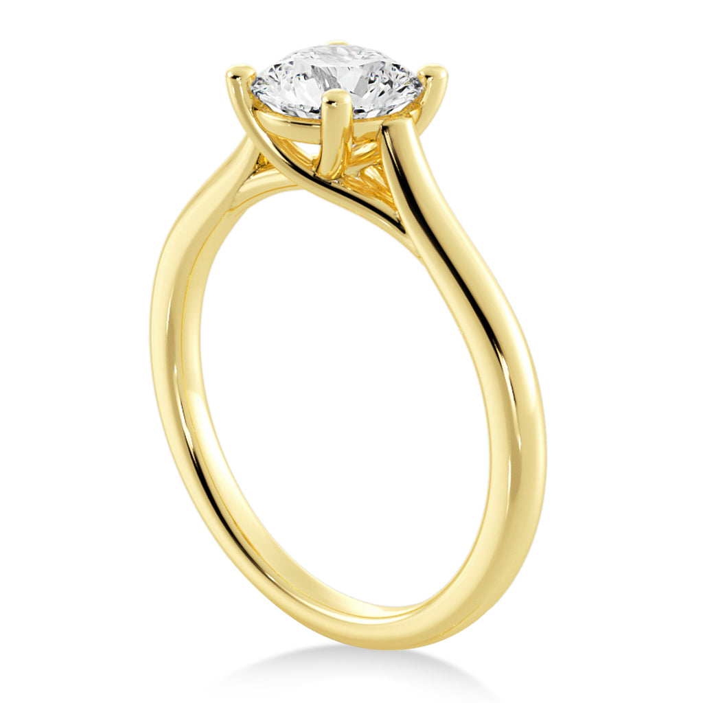 Trellis Solitaire Engagement Ring 18k Yellow Gold
