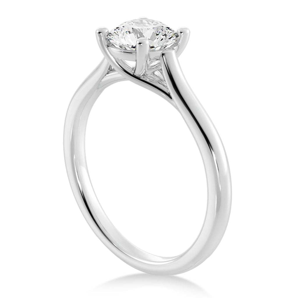 Trellis Solitaire Engagement Ring Platinum