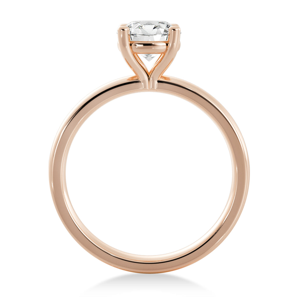 Basket Solitaire Engagement Ring 14k Rose Gold