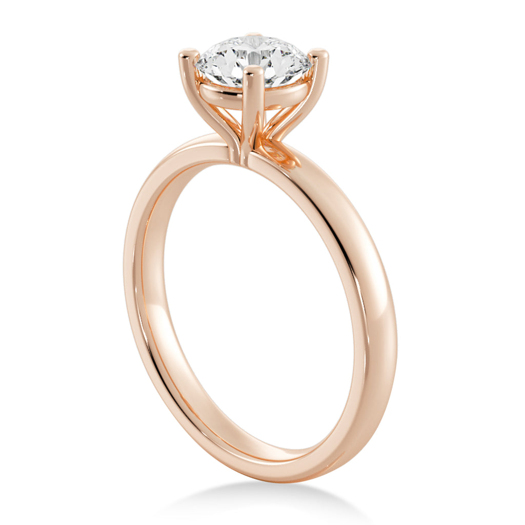 Basket Solitaire Engagement Ring 14k Rose Gold