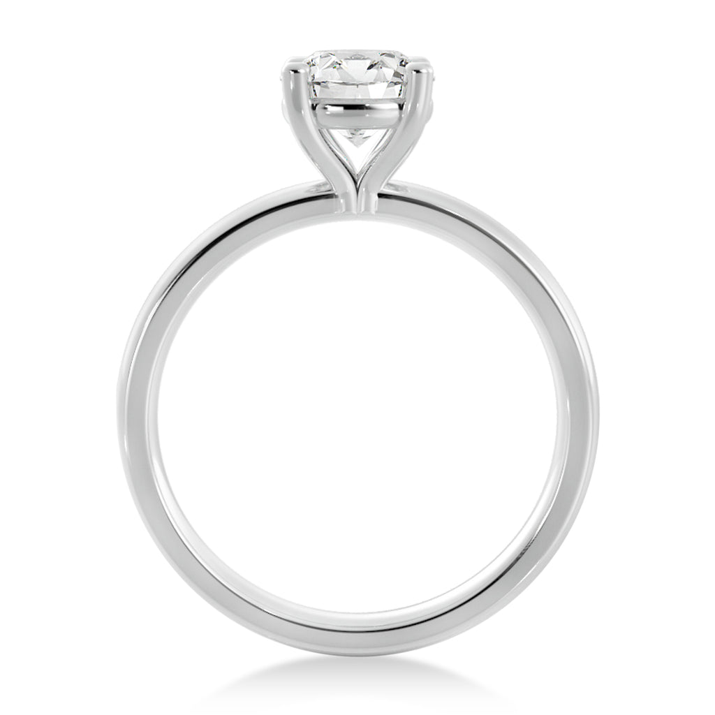 Basket Solitaire Engagement Ring 18k White Gold
