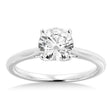 Floral Solitaire Engagement Ring 14k White Gold
