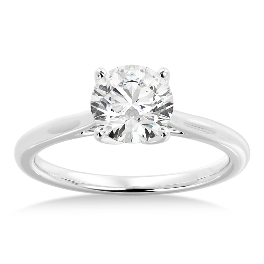 Floral Solitaire Engagement Ring Platinum
