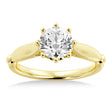 Crown Solitaire Engagement Ring 14k Yellow Gold