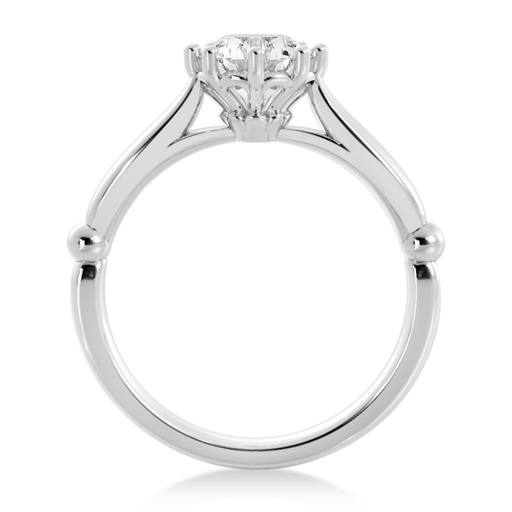 Crown Solitaire Engagement Ring 18k White Gold