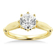 Crown Solitaire Engagement Ring 18k Yellow Gold