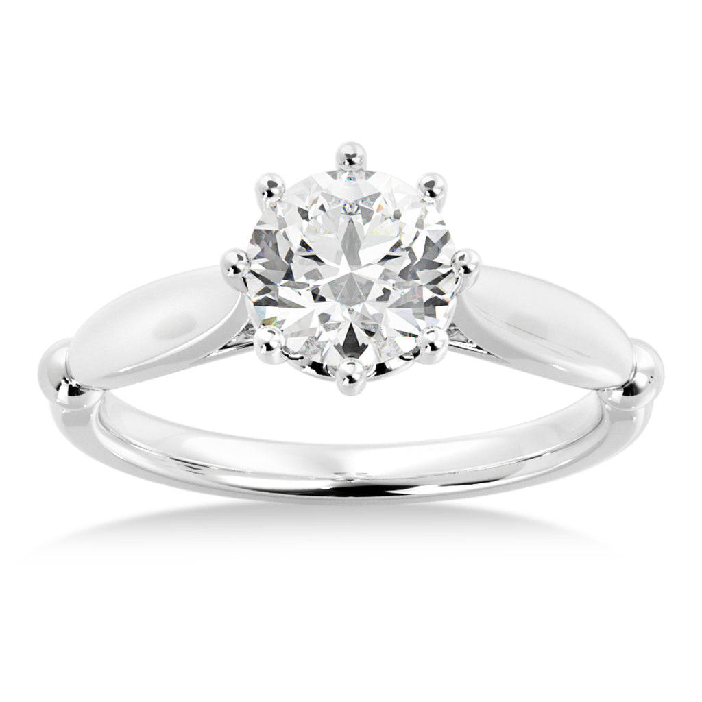Crown Solitaire Engagement Ring Platinum