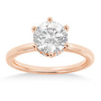 Diamond Hidden Halo 6 Prong Engagement Ring 14k Rose Gold (0.08ct)