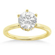 Diamond Hidden Halo 6 Prong Engagement Ring 18k Yellow Gold (0.08ct)