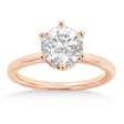 Lab Diamond Hidden Halo 6 Prong Engagement Ring 14k Rose Gold (0.08ct)