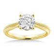 Milgrain Trellis Solitaire Engagement Ring 18k Yellow Gold