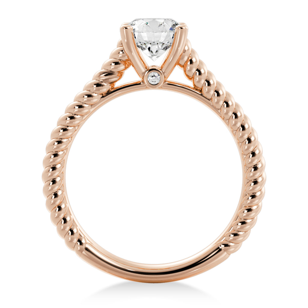Twisted Rope Solitaire Engagement Ring 14k Rose Gold