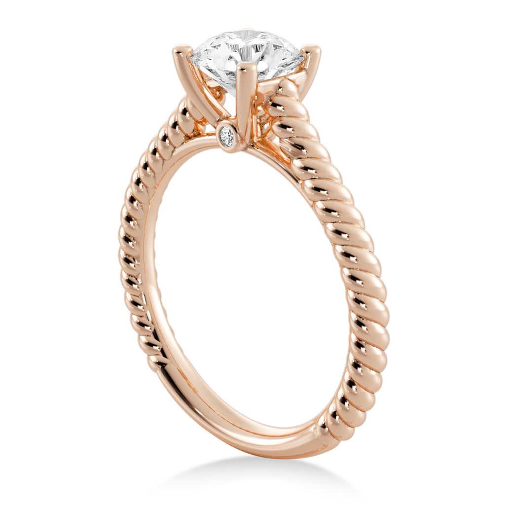 Twisted Rope Solitaire Engagement Ring 14k Rose Gold