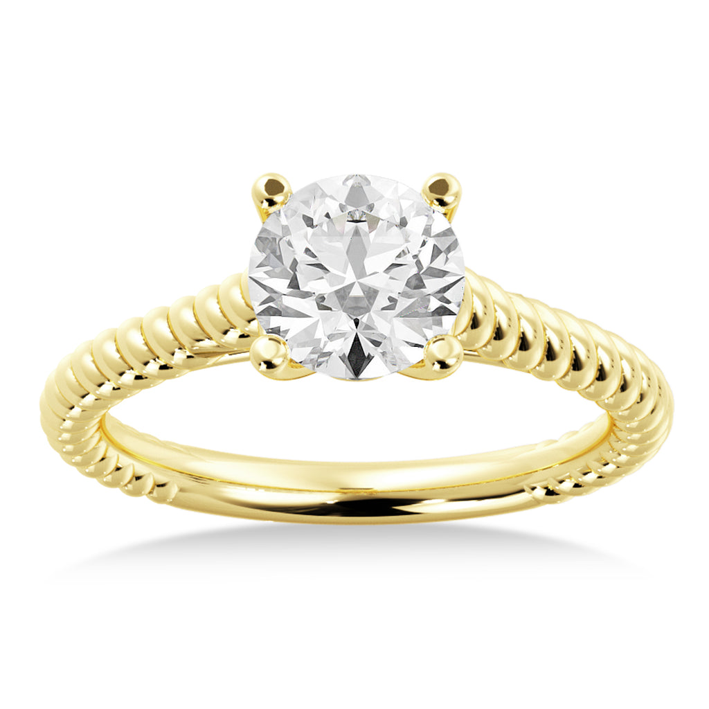 Twisted Rope Solitaire Engagement Ring 18k Yellow Gold