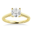 Twisted Rope Solitaire Engagement Ring 18k Yellow Gold