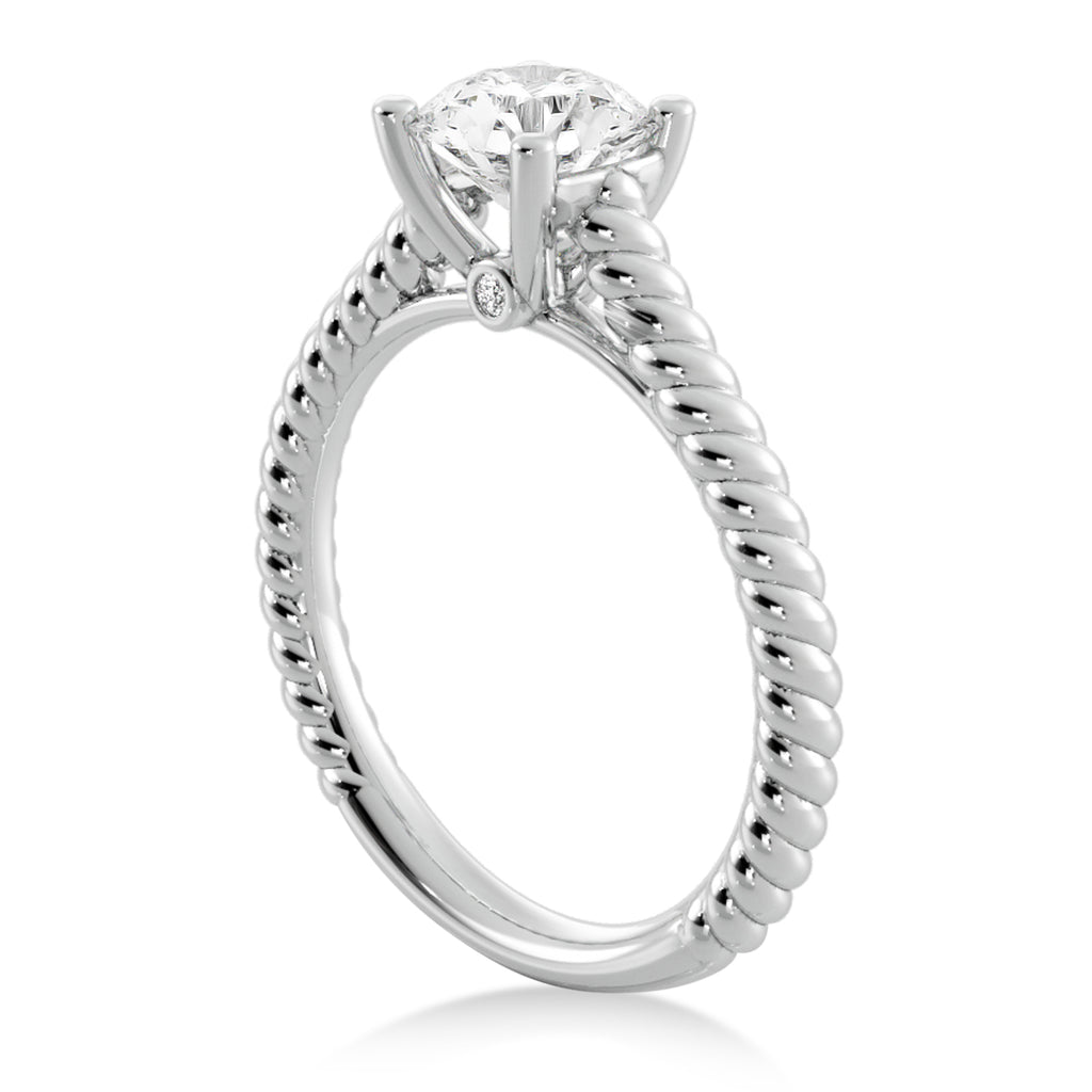 Twisted Rope Solitaire Engagement Ring Platinum