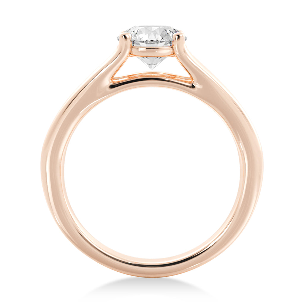 Split Shank Solitaire Engagement Ring 14k Rose Gold