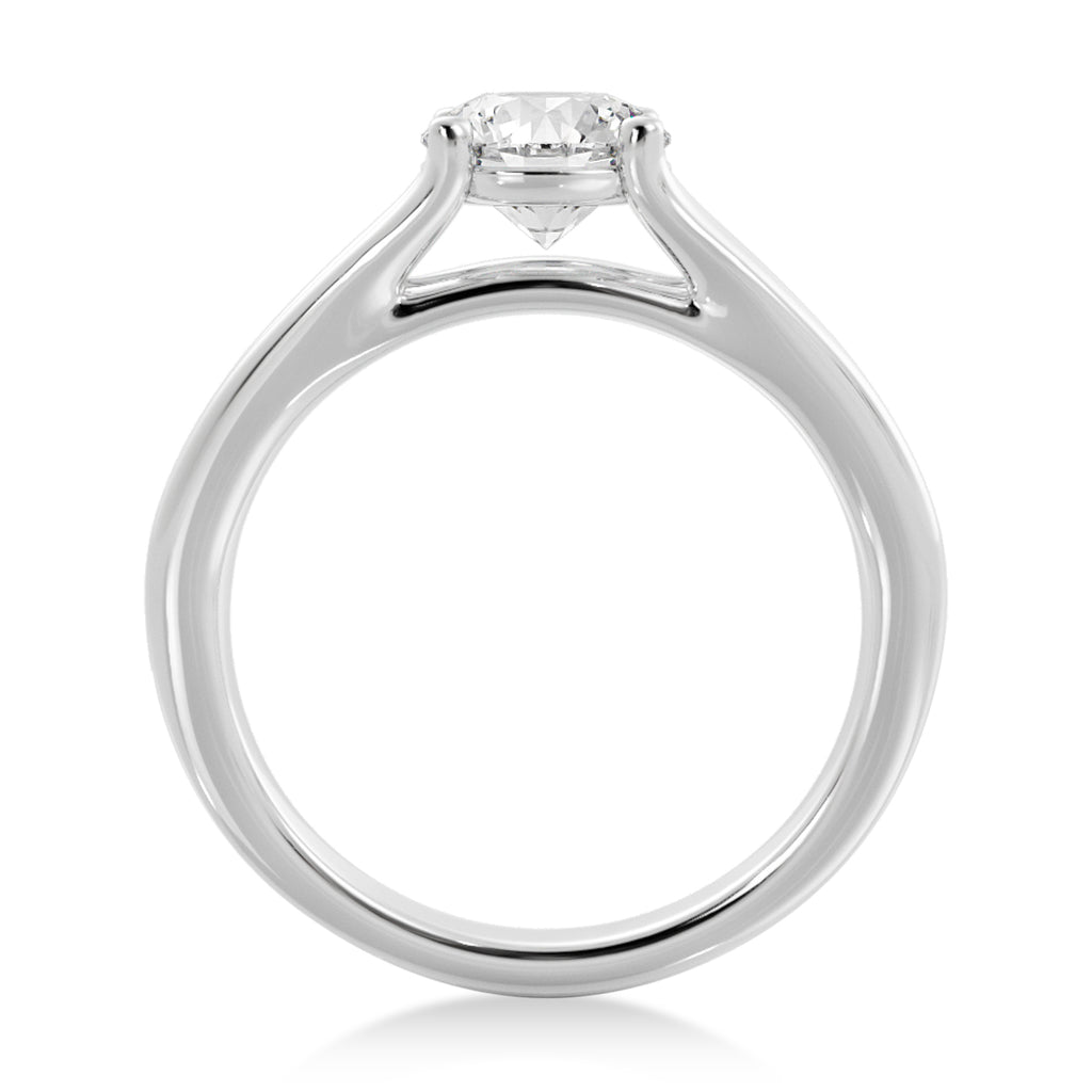 Split Shank Solitaire Engagement Ring 14k White Gold