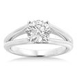 Split Shank Solitaire Engagement Ring 18k White Gold