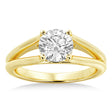 Split Shank Solitaire Engagement Ring 18k Yellow Gold