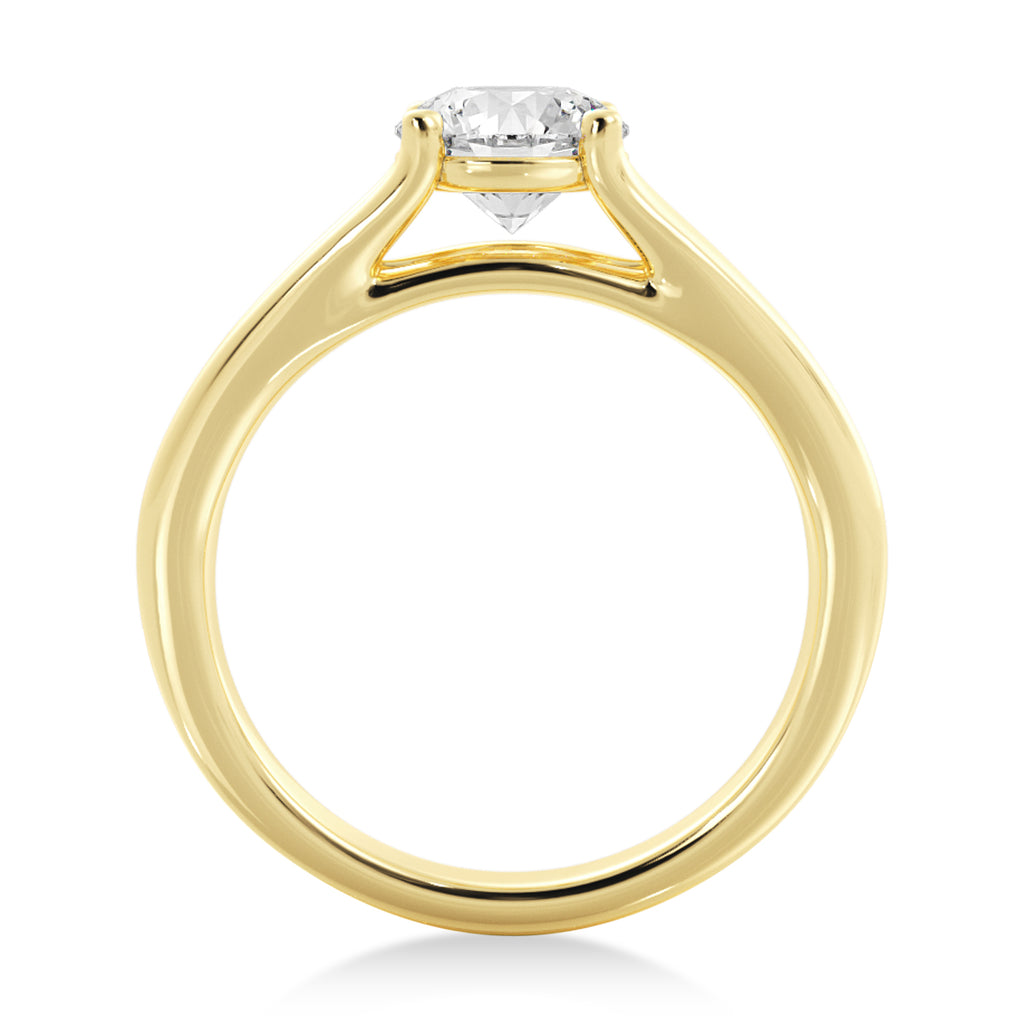 Split Shank Solitaire Engagement Ring 18k Yellow Gold