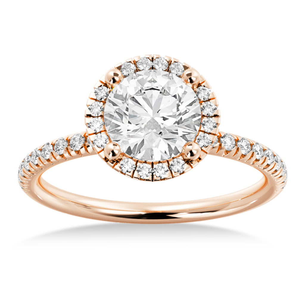 Diamond  Halo Engagement Ring 14k Rose Gold (0.28ct)