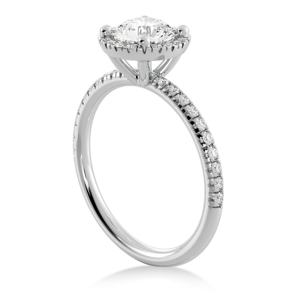 Lab Diamond  Halo Engagement Ring Platinum (0.28ct)