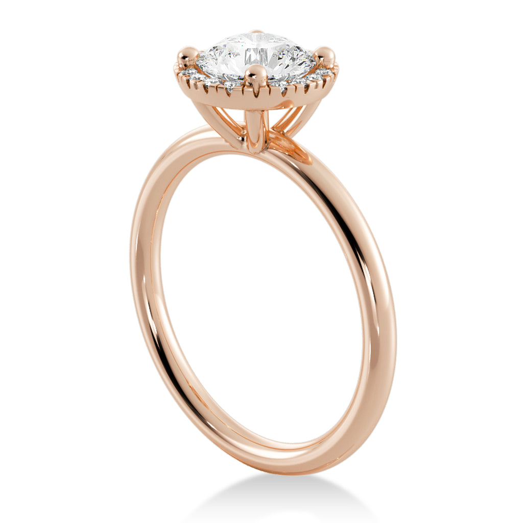Diamond  Halo Engagement Ring 14k Rose Gold (0.08ct)