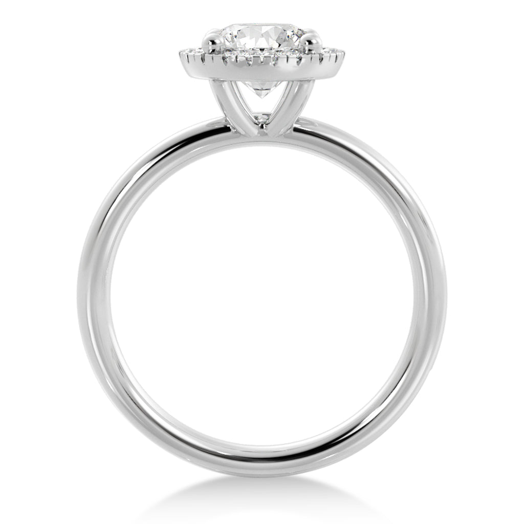 Lab Diamond  Halo Engagement Ring Platinum (0.08ct)