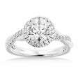 Twisted Diamond Halo Engagement Ring 18k White Gold (0.31ct)