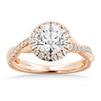 Twisted Lab Diamond Halo Engagement Ring 14k Rose Gold (0.31ct)
