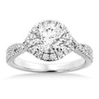 Twisted Diamond Halo Engagement Ring 14k White Gold (0.47ct)