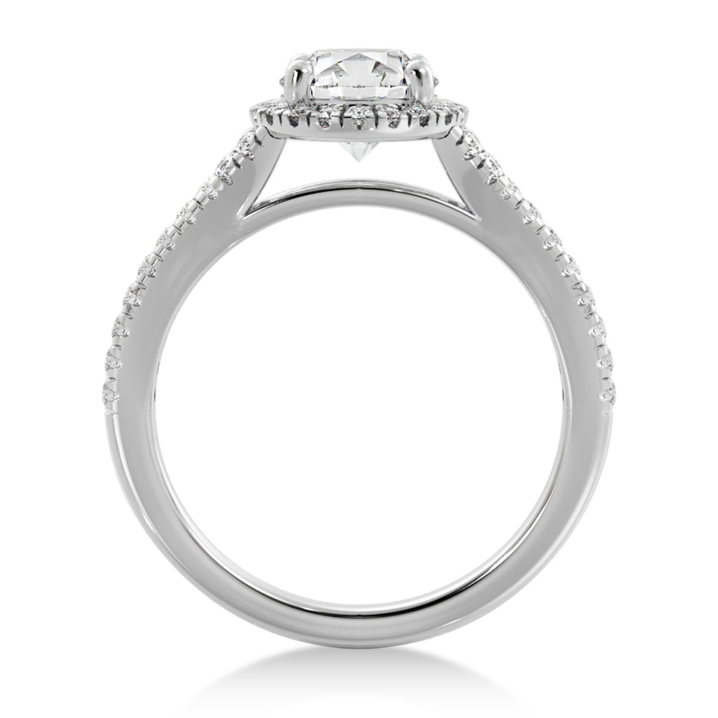 Diamond  Halo Engagement Ring 14k White Gold (0.40ct)