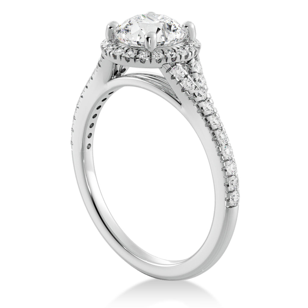 Diamond  Halo Engagement Ring 14k White Gold (0.40ct)